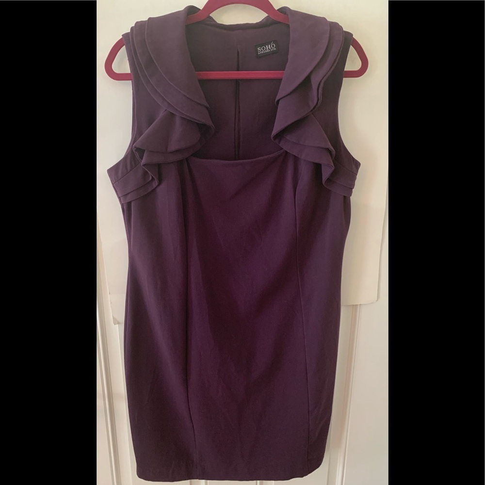 Soho Apparel Ldt Dress Purple Women’s Size 8 Short Sleeve Knee Length Zipper